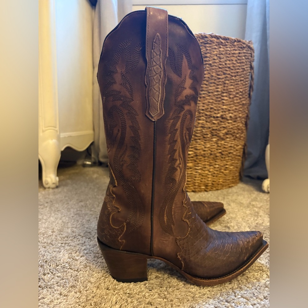 Dan Post Rattle Snake Dark Brown Western Boots - Picture 5 of 7